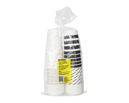 Gobelet à café avec couvercle, 12 oz - 1.0 EA