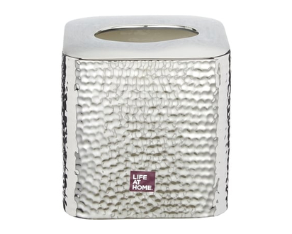 Life at Home Tissue Box, Hammered Metal - 1.0 EA