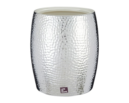 Life at Home Waste Bin, Hammered Metal - 1.0 EA