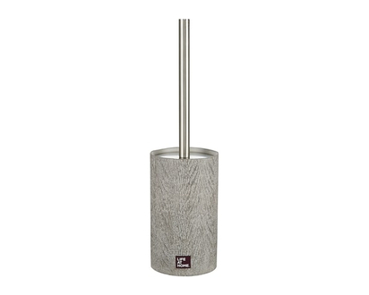 Life at Home Toilet Brush, Polyresin, Stainless Steel, Plastic, Grey - 1.0 EA