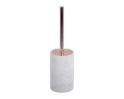 Life at Home Toilet Brush, Polyresin, Stainless Steel, Plastic, Marble Effect and Copper - 1.0 EA