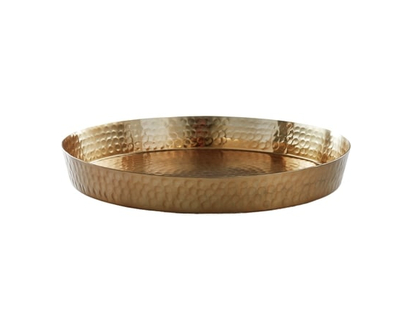 President's Choice President's Choice Round Hammered Metal Serving Tray 13.5 in, Gold Finish - 1.0 EA