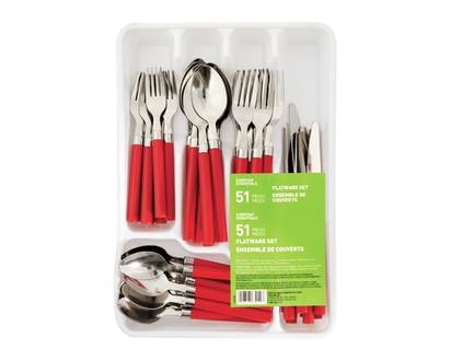 Everyday Essentials 50 Piece Flat Tray, Red - 1.0 EA