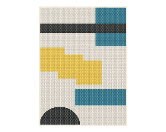 Tapis en polypropylène d’extérieur réversible à motif géométrique 5 x 7 - 1.0 EA