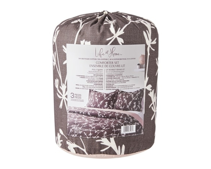 Life at Home 3 Piece Comforter Bed Set- Full/ Queen- Stems - 1.0 EA
