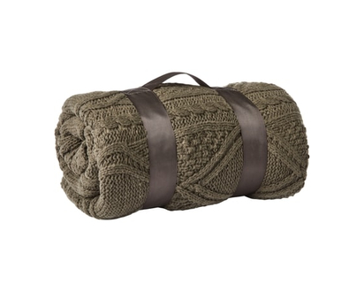 Life at Home Chunky Knit Throw Reverse Sherpa - Green - 1.0 EA