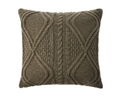 Life at Home Chunky Knit Cushion Reverse Sherpa - Green - 1.0 EA