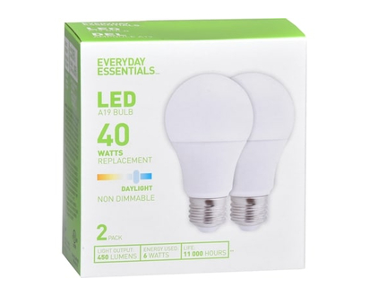 Everyday Essentials Light Bulbs, A19 40W LED Daylight - 1.0 EA