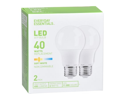 Everyday Essentials Light Bulbs, A19 40W LED Soft White - 1.0 EA