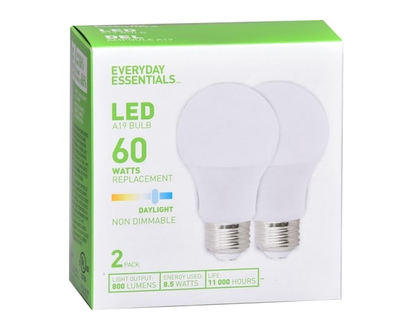 Everyday Essentials Light Bulbs, A19 60W LED Daylight - 1.0 EA