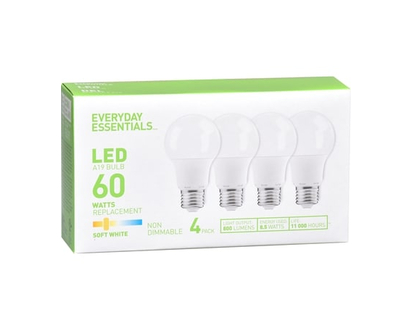 Everyday Essentials Light Bulbs, A19 60W LED Soft White - 1.0 EA