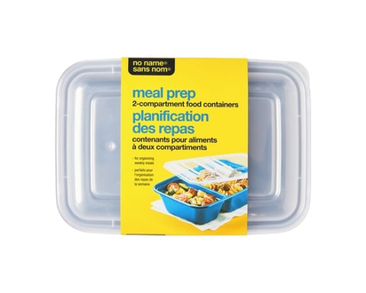 Sans Nom Contenant Rectangulaire Pour Préparation De Repas À 2 Compartiments, 10 Pièces, Bleu - 1.0 EA