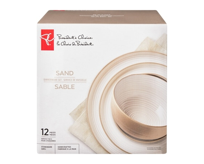 President's Choice 12-Piece Sand Dinnerware - 1.0 EA