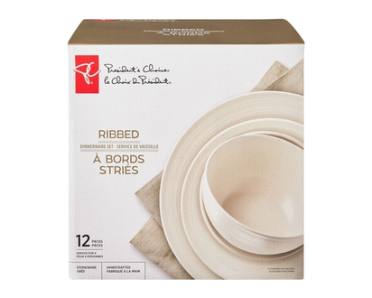 President's Choice Ribbed 12 Piece Dinnerware - 1.0 EA