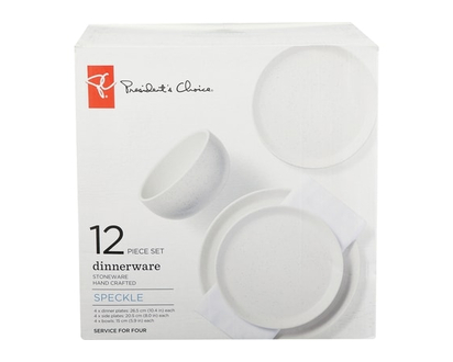 President's Choice Speckle Dinnerware Set 12Pc - Cream - 1.0 EA