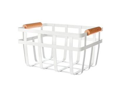 Life at Home Small Wired Pantry Bin with Wood Handles - 1.0 EA