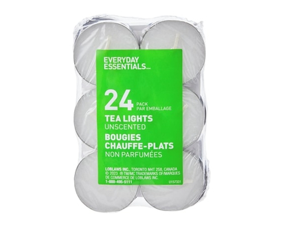 Everyday Essentials Tea Lights Unscented, 24-Pack - 1.0 EA