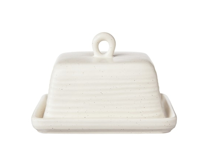 Life at Home Ribbed Speckle Butter Dish - 1.0 EA