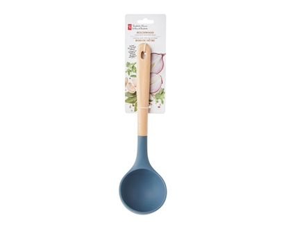 Beechwood Ladle with Silicone Head - Blue - 1.0 EA