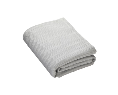 Life at Home Cotton Ribbed Herringbone Woven Blanket, Grey - 1.0 EA