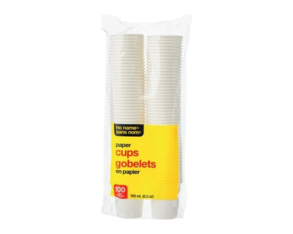 No Name Paper Cups 100 Pack - 100.0 EA