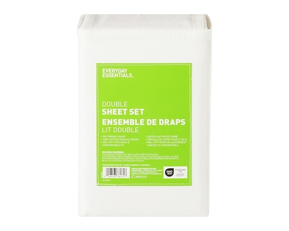 Everyday Essentials Double Cotton Sheet 4 Piece Set - White - 1.0 EA