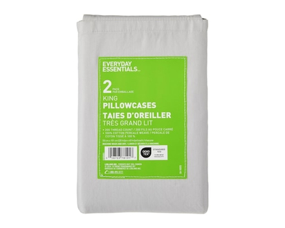 Everyday Essentials King Percale Pillowcases 2 Piece Set - 1.0 EA