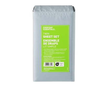 Everyday Essentials Twin Cotton Sheet 3 Piece Set - Chambray - 1.0 EA