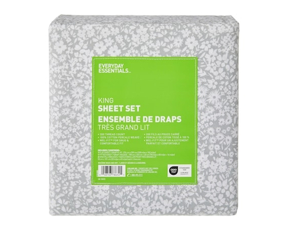 Everyday Essentials King Cotton Sheet 4 Piece Set - 1.0 EA