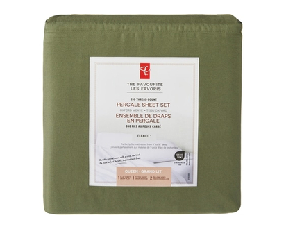 President's Choice Queen Percale Cotton Sheet 4 Piece Set - 1.0 EA