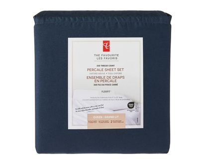 President's Choice Queen Percale Cotton Sheet 4 Piece Set - 1.0 EA