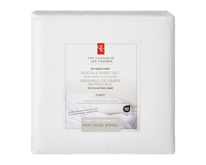 President's Choice King Percale Cotton Sheet 4 Piece Set - 1.0 EA
