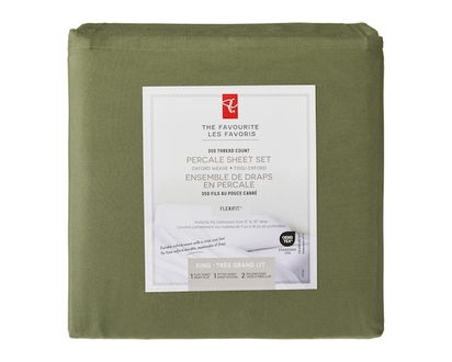 President's Choice King Percale Cotton Sheet 4 Piece Set - 1.0 EA