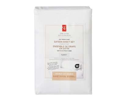 President's Choice Double Sateen Hygrocotton® Sheet 4 Piece Set - White - 1.0 EA