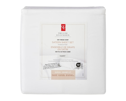 President's Choice Queen Sateen Hygrocotton® Sheet 4 Piece Set - White - 1.0 EA