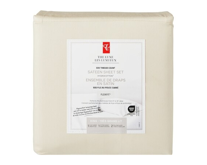 President's Choice King Sateen Hygrocotton® Sheet 4 Piece Set - Ivory - 1.0 EA