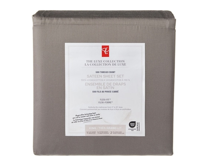 President's Choice King Sateen Hygrocotton® Sheet 4 Piece Set - Charcoal - 1.0 EA