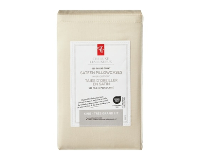 le Choix du Président Ensemble de taies d’oreiller 2 pièces en satin HygrocottonMD pour très grand lit - 1.0 EA