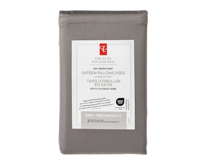 le Choix du Président Ensemble de taies d’oreiller 2 pièces en satin HygrocottonMD pour très grand lit - 1.0 EA