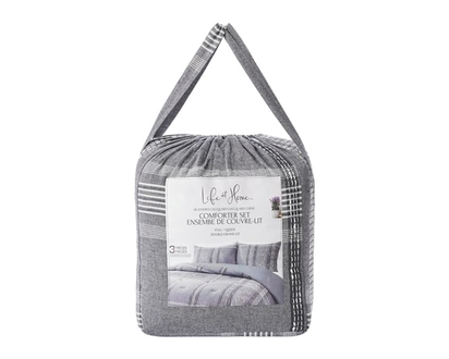 Life at Home Ensemble de couvre-lit 3 pièces en jacquard chiné pour grand lit - 1.0 EA
