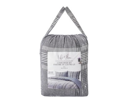 Life at Home Ensemble de couvre-lit 3 pièces en jacquard chiné pour très grand lit - 1.0 EA