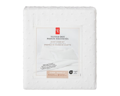 le Choix du Président Ensemble de housse de couette 3 pièces avec motif de points touffetés pour grand lit - 1.0 EA