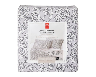 President's Choice Queen Velvet Floral Duvet Cover 3 Piece Set - 1.0 EA