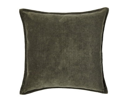 Life at Home Velvet Cushion 20 in x 20 in - Olive Green - 1.0 EA
