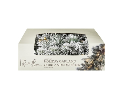 Life at Home Light Up Frosted Holiday Garland - 1.0 EA