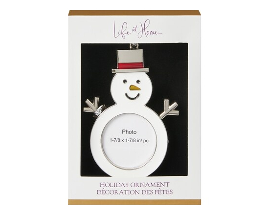 Décoration de cadre photo bonhomme de neige en métal - 1.0 EA