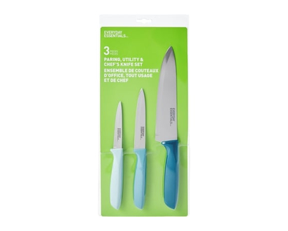 Everyday Essentials Paring, Utility, and Chef's Knife 3 Piece Set - 1.0 EA