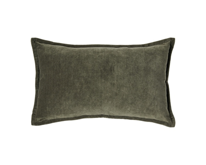 Life at Home Velvet Cushion 12 in x 20 in - Olive Green - 1.0 EA