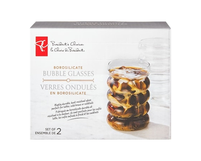 President's Choice Borosilicate Bubble Glasses 2 Piece Set - 1.0 EA