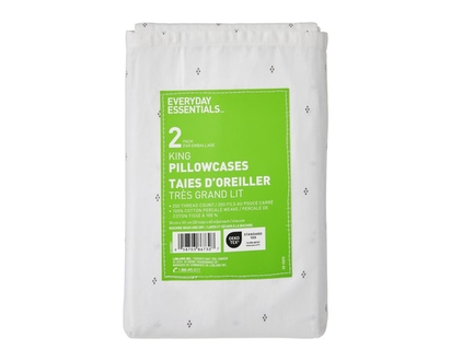 Everyday Essentials King Percale Pillowcases 2 Piece Set - 1.0 EA